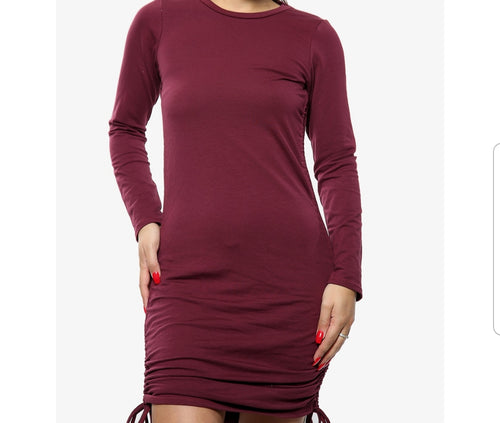 Draw Me In Dress (Burgundy)