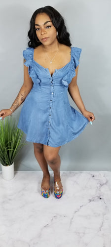 Ruffle Denim Dress