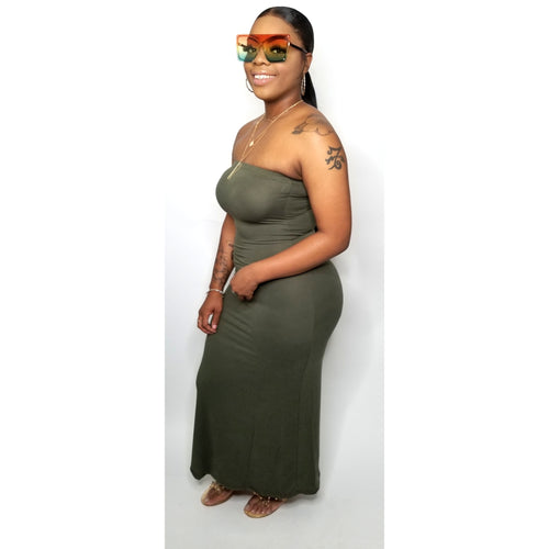Tube Maxi Dress (Olive)